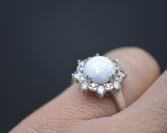 Natural Moonstone Sterling Silver Ring: Handmade Fidget Ring