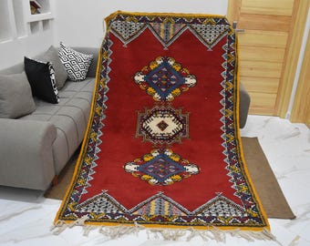 Berber carpet , The athentic Moroccan rug , Super Taznakht Carpet 7.8 Ft x 4.9 Ft