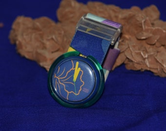 Vintage Swatch Pop Watch with Green Turtle Print Wristband