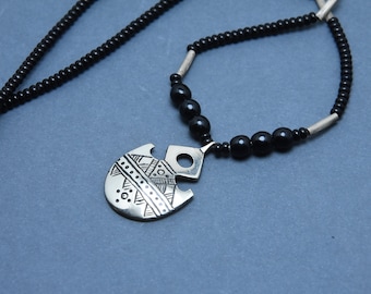 Handgemachte Tuareg Silberkette Kreuz: Berber Tribal Schmuck