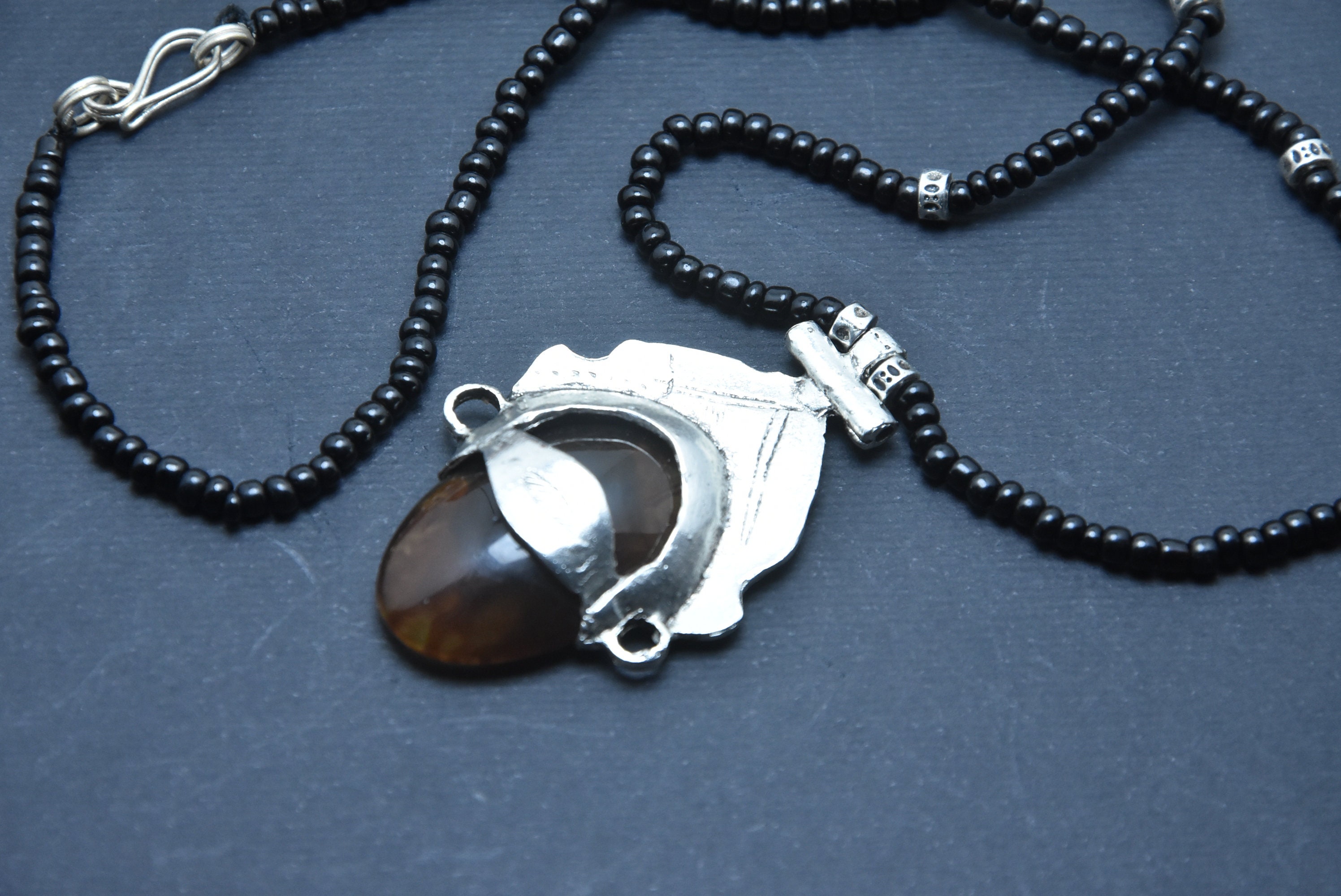 Vintage Tuareg Top Necklace トゥアレグ ネックレス Tuareg Pendant Necklace With Ambar Bead - Etsy