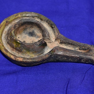 Antique Oil Lamp Ceramic , Morocan Vintage Pottery Oil Lamps