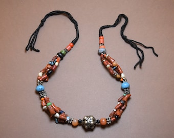 Old Berber Necklace Corail And silver- Ait Atta Morocco
