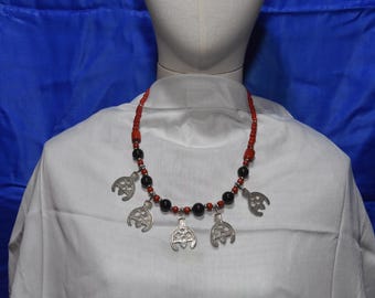 Beaded Necklace silver , Berber necklace - Middle Atlas Morocco