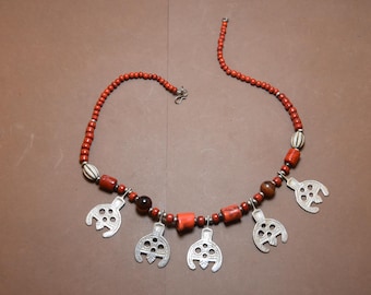 Old Berber Necklace Corail And silver- berber Morocco