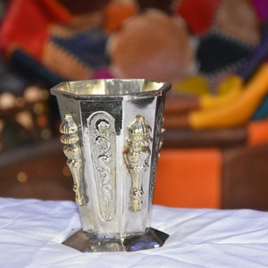 African Silver cups Handmade , Moroccan Dish Cups Silver