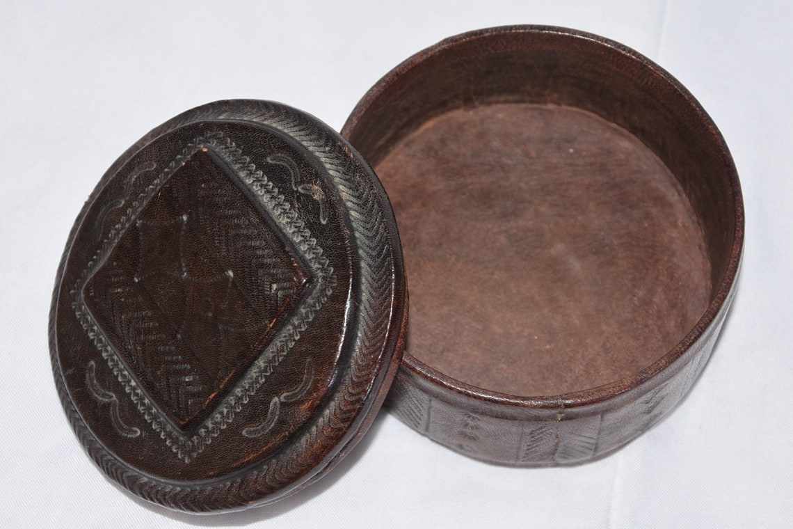 Tuareg Leather Box Jewelry Handmade Etsy