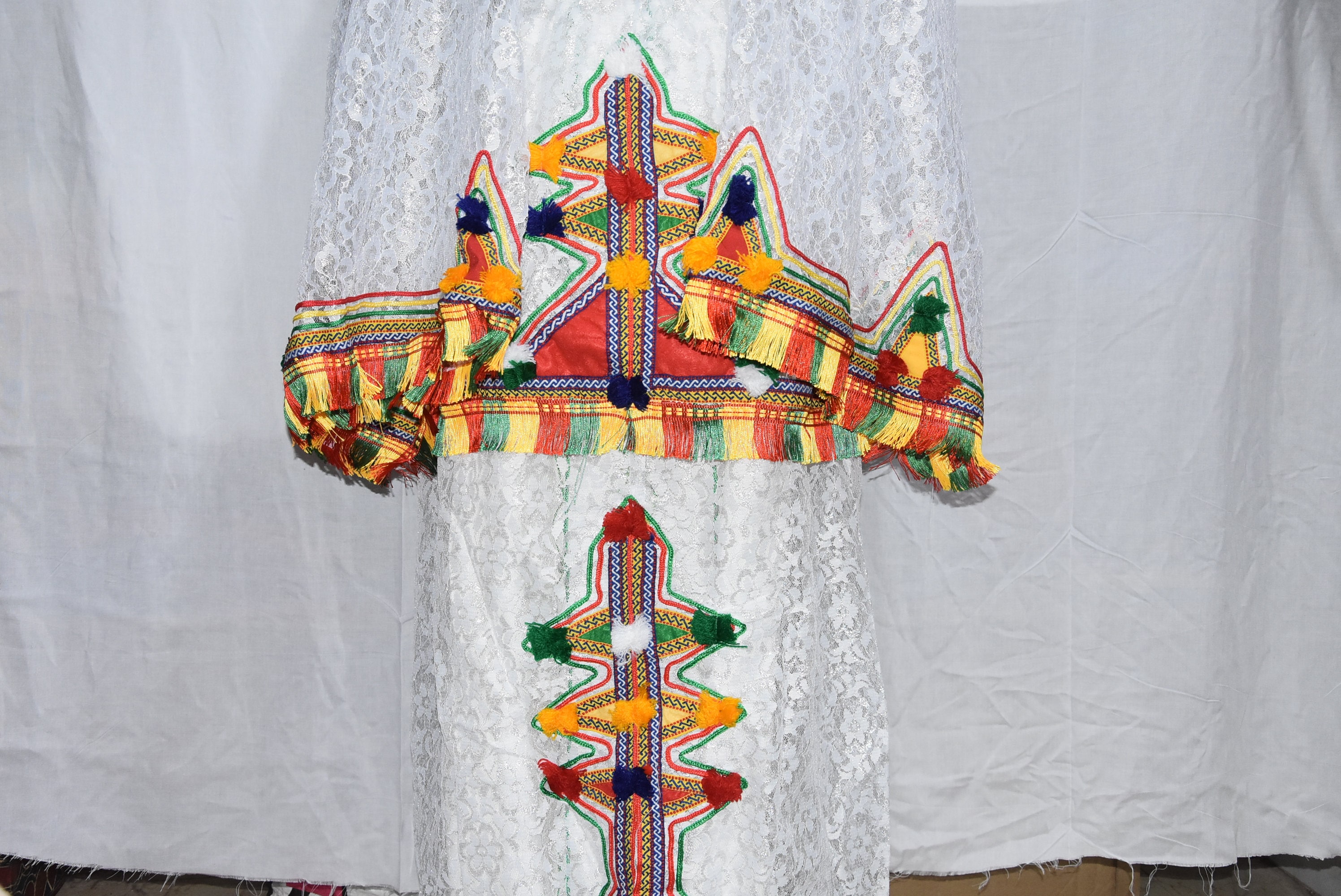 Caftan Berbère Rouge Amazigh Traditionnel - Style Tiznit Chleuh, Neuf Sans Emballage