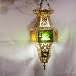 Turkish Lamp Moroccan Lamp Hanging Chandelier Ceiling Lamp Big Hanging Mosaic Lamp , Fes Lamps