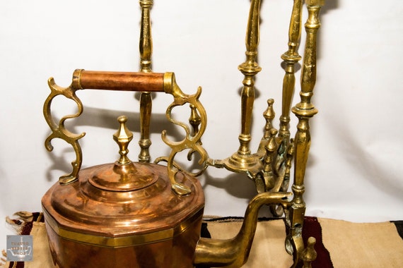 アンティークのムーア風真鍮＆銅製サモワール：モロッコ風ティーセット