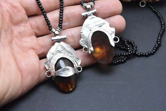 Tuareg Pendant Necklace With Ambar Bead - Etsy