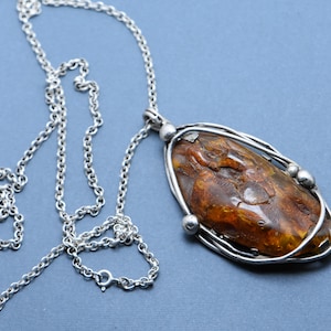 Pendant Silver Ambar 925 , Necklace Pendant Ambar