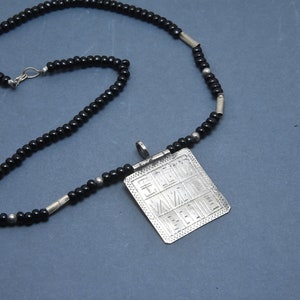 Tuareg Talisman Silver Pendant Amulet , Mauritanian Necklace Amulet