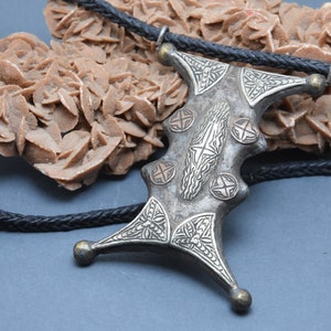 Vintage Tuareg Amulet: Mali Talisman, Silver Brass Iron