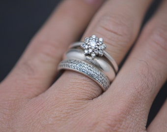 Verlovingsring met diamant Valentijnsdagcadeau 925 zilver