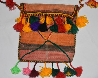 Bolsa de lã berbere vintage tecida à mão