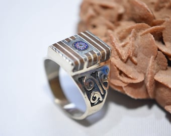 Bague touareg ébène argent