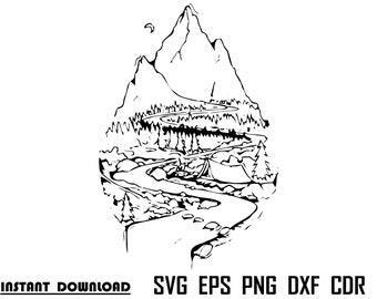 Free Free Mountain River Svg 305 SVG PNG EPS DXF File