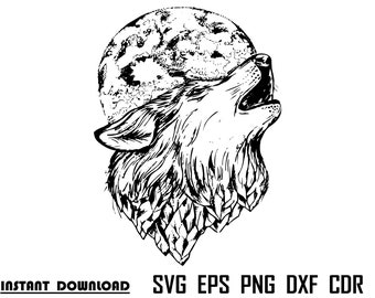 Download Clip Art Clipart Werewolf Full Moon Svg Tumbler Design Samhain Svg Cricut Font Svg T Shirt Design Wolf Svg Svg Cut Files Halloween Svg Art Collectibles