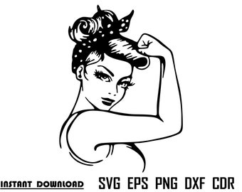 Download Strong Woman Svg Natural Hair Svg Silhouette Cricut Cameo Print Cutting Logo Tshirt Laser Bandana Woman Svg Girl Magic Girl Power Svg Digital Art Collectibles Delage Com Br