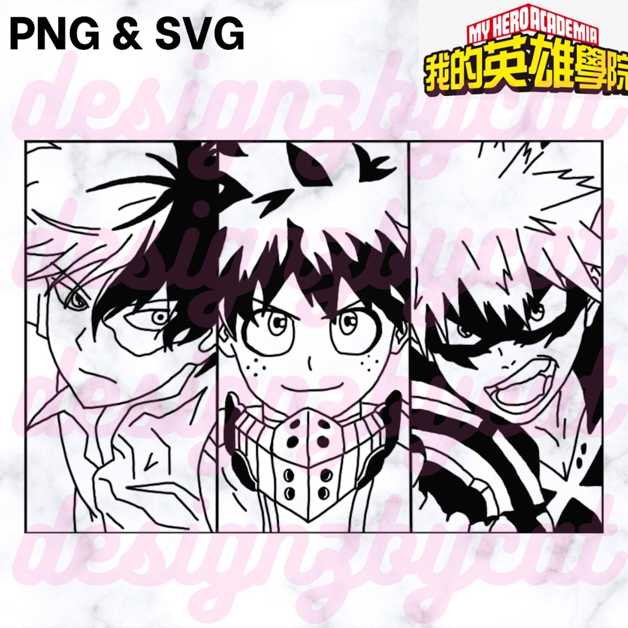 Download My Hero Academia MHA Trio Vector pack Anime bundle svg | Etsy