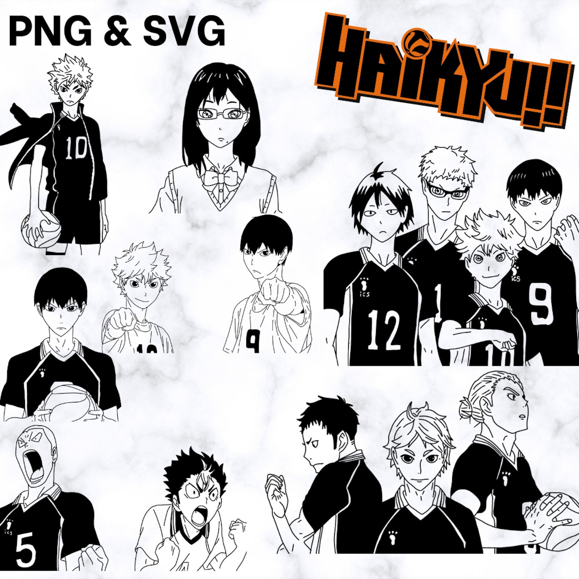 Haikyuu svg Karasuno Vector pack Anime bundle svg png | Etsy