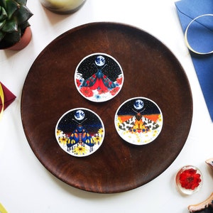Moth flower sticker pack: butterfly moth sticker set, insect stationery entomology floral journalling decoration, laptop phone sticker