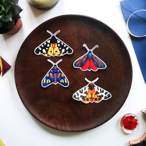 Moth sticker pack: butterfly moth sticker set, insect stationery entomology nature bullet journalling decoration, laptop phone sticker