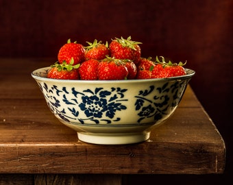 dish with strawberry