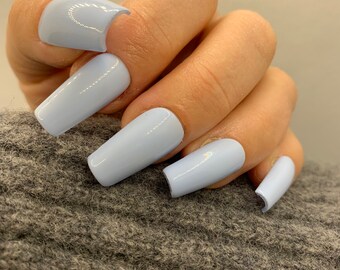 Blue Coffin Nails Etsy Blue Coffin Nails Etsy