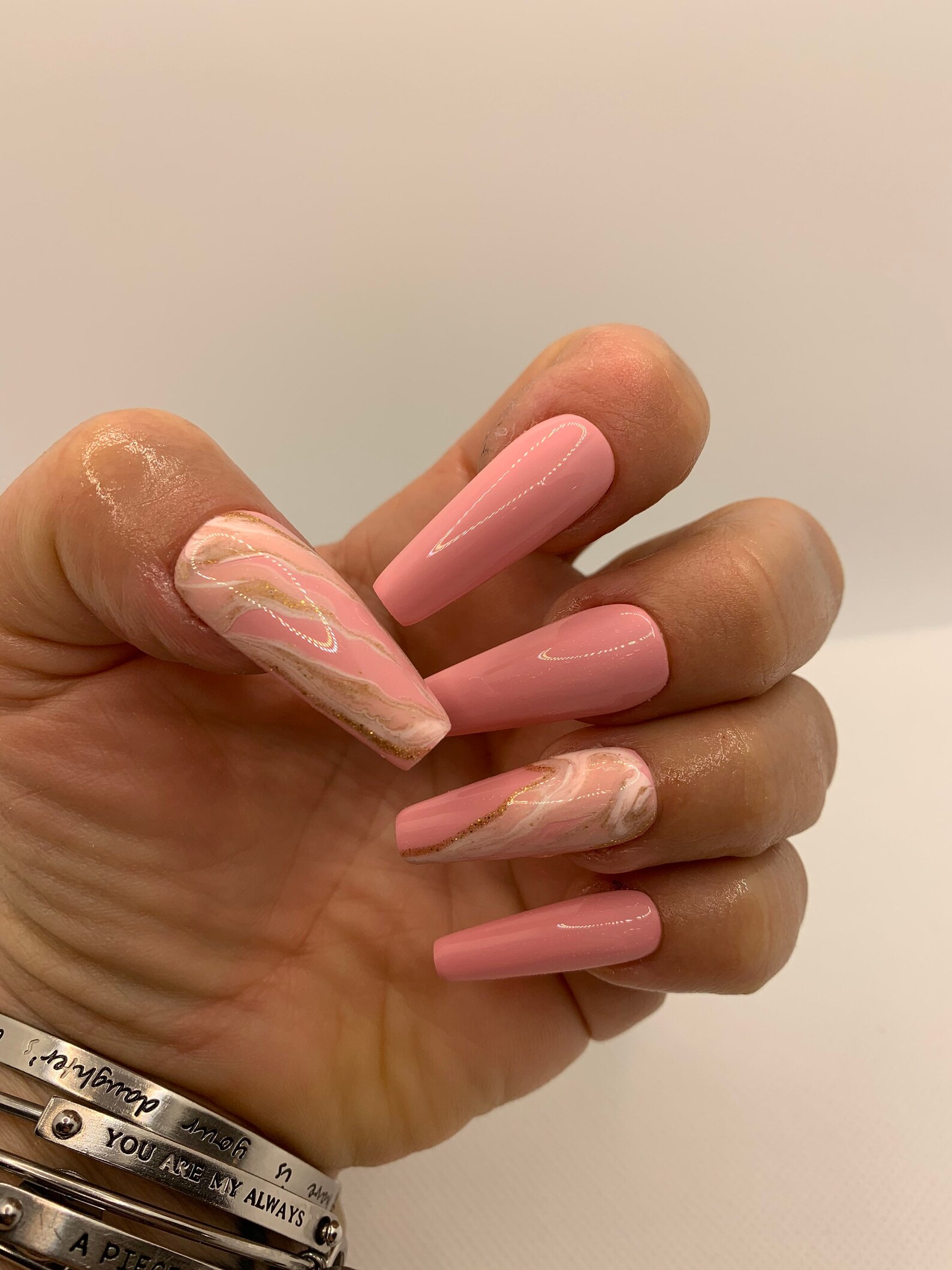 Press on Nails Long Coffin Nails Set of 20 Marble Etsy