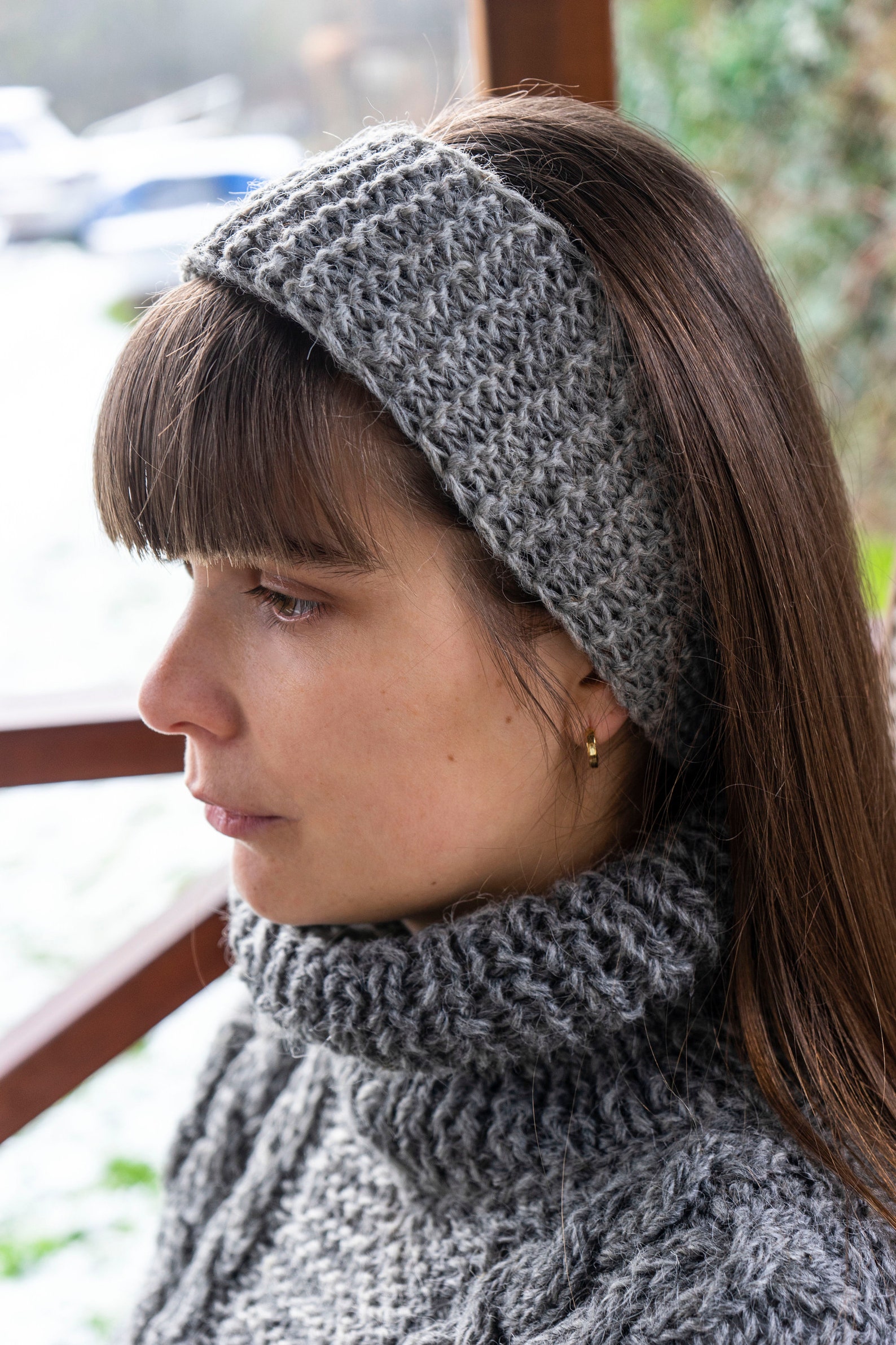 Unique Sheep Wool Headband. 100 Handmade. Handknitted by Etsy