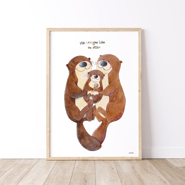 Otter Poster "we love you like no Otter" Personalisierbar