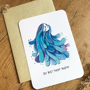 Postkarte "Du bist nicht allein" mit Graspapierumschlag