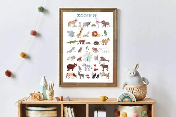Zoo Animals Poster - Etsy