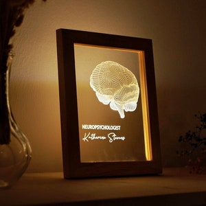 Graduation Gift for Psychology Student - Perfect Gift for Student - Framed Brain Led Lamp - Neurology Gift - Anatomical Brain - Framed Art