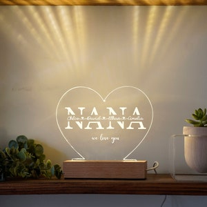 Nana Mothers Day Gift Nana Lamp Gift for Nana Night Light for Nana Gift Idea Personalized Mothers Day Gift for Nana image 1
