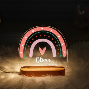 Custom Rainbow Night Light - Toddler Name Gifts - Name Lights - 1st Birthday Gifts - Baby Shower Gifts - New Baby Gifts - Unique Baby Gifts