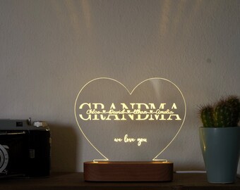 Grandma Mothers Day Gift | Grandma Lamp | Gift for Grandma | Night Light for Grandma Gift Idea | Personalized Mothers Day Gift for Grandma