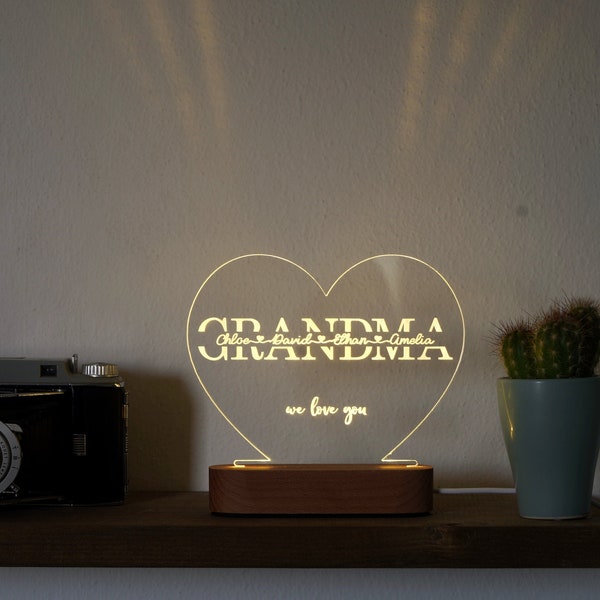 Grandma Mothers Day Gift | Grandma Lamp | Gift for Grandma | Night Light for Grandma Gift Idea | Personalized Mothers Day Gift for Grandma