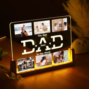 Personalisiertes Papa Foto Geschenk - Geschenk für Papa - Bester Papa aller Zeiten - Vatertagsgeschenk - Schlafzimmer Nachtlicht - Papa Weihnachtsgeschenk
