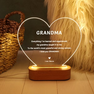 Personalized Night Light - Mothers Day Gift - Grandma Gifts - Grandma Mothers Day - Gift for Grandma - Gift For Nana - Grandma Birthday Gift