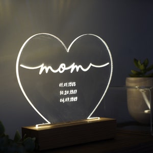 Gift Idea for Mom Night Light for Mommy Personalized Gift for Mom Mother's Day Gift 2024 Gift for Mother in Law Custom Mom Present image 3