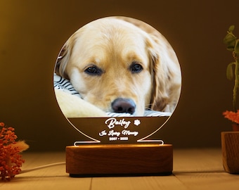 Custom Pet Print Night Light - Pet Remembrance Gift - Dog Memorial - Cat Memorial - Pet Loss Gift - Keepsake Memory Gift - Pet Christmas