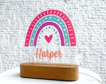 Custom Rainbow Kids Room Nightlight - Rainbow Nursery - Kids Bedroom - Custom Birthday Gift for Kids - Child Nightlight - Light Up Gift