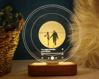 Individuelle Song Plaque als Valentinstag Geschenk - Personalisiertes Geschenk mit Foto Licht - Geschenk zum Jahrestag - Romantisches Geschenk für Paar - Geschenk für Ihn