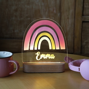 Personalized Rainbow Nightlight - Rainbow Nursery - Kids Bedroom - Custom Birthday Gift for Kids - Child Nightlight - Light Up Gift