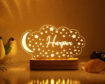 Personalized Night Light - Nursery Night Light - Kids Night Light - Child Birthday Gift - Acrylic Night Lamp -  Custom Name Gift - Baby Gift