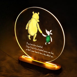Personalized Winnie the Pooh Lamp for Kids - Baby Shower Gifts - Kids Room Decor - 1st Birthday Gift - Baby Nursery Decor - Unique Baby Gift
