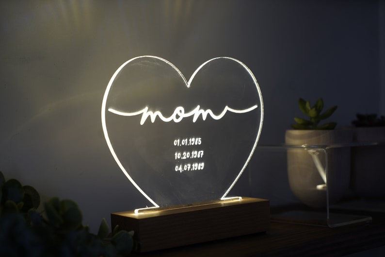 Gift Idea for Mom Night Light for Mommy Personalized Gift for Mom Mother's Day Gift 2024 Gift for Mother in Law Custom Mom Present image 3